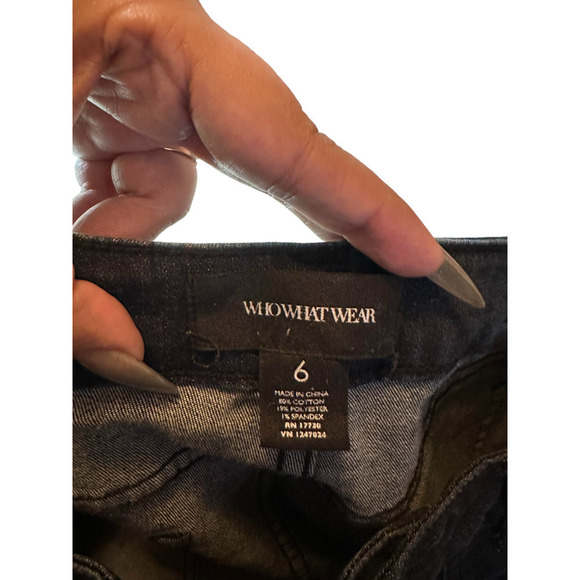 Who What Wear Flare Patch Pocket High Waist Dark Blue Wash Jeans Size 6 - Picture 6 of 9